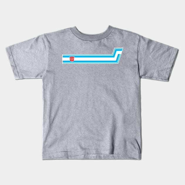 Optimus Prime Trailer Stripes Kids T-Shirt by MalcolmDesigns